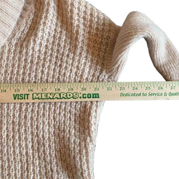 H&M small mohair wool blend high low knit sweater long sleeve cowl neck pink - Picture 7 of 8